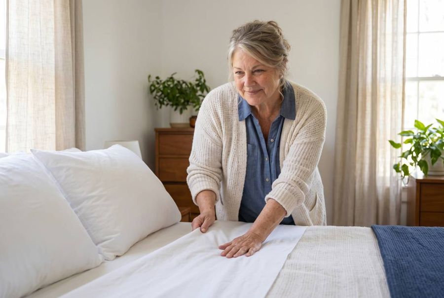 Making a hotel bed